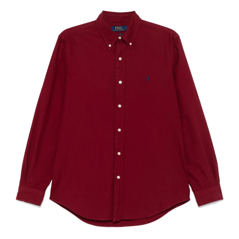 Polo Ralph Lauren Katoenen geborduurd Oxford overhemd Red Heren
