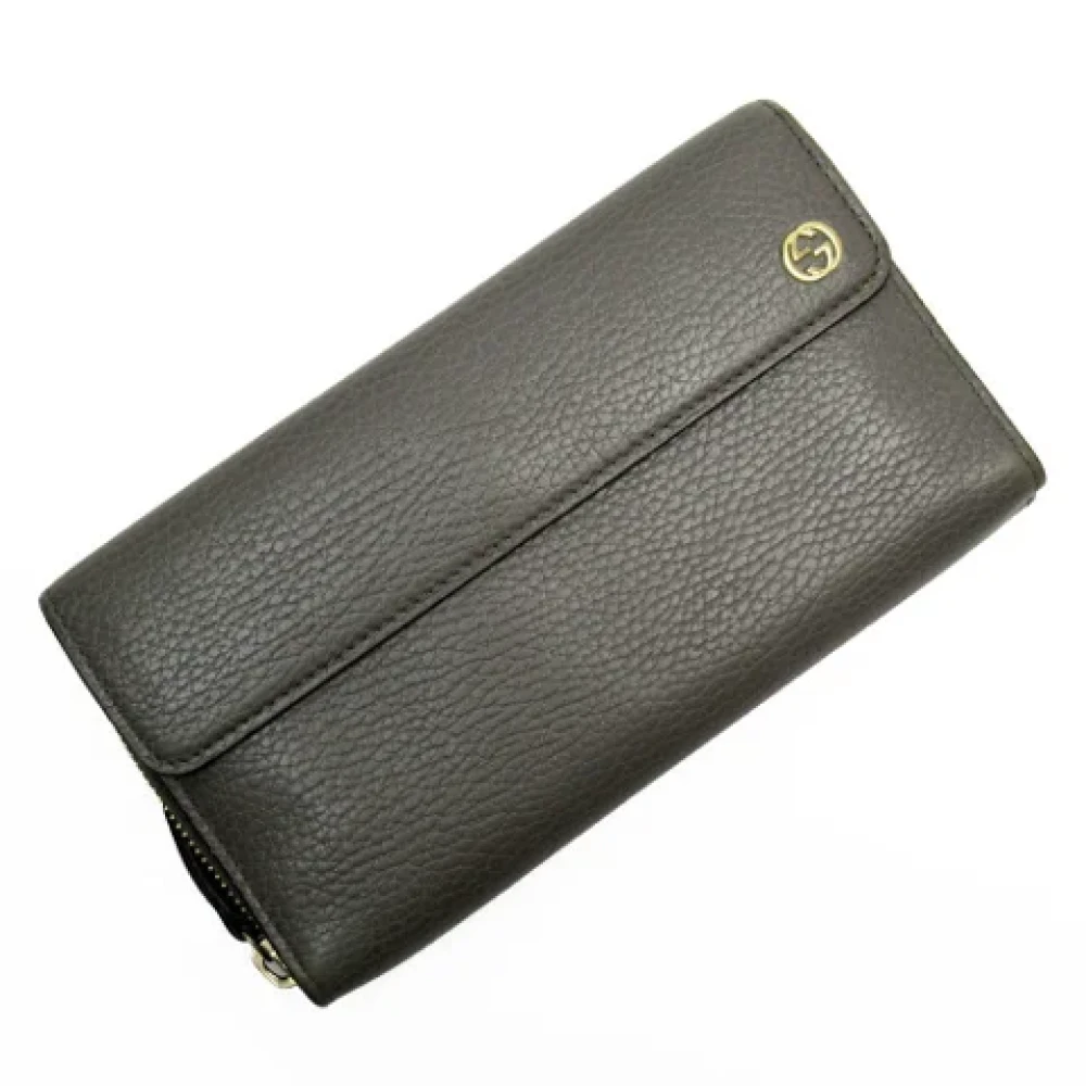 Gucci Vintage Pre-owned Leather wallets Gray Dames