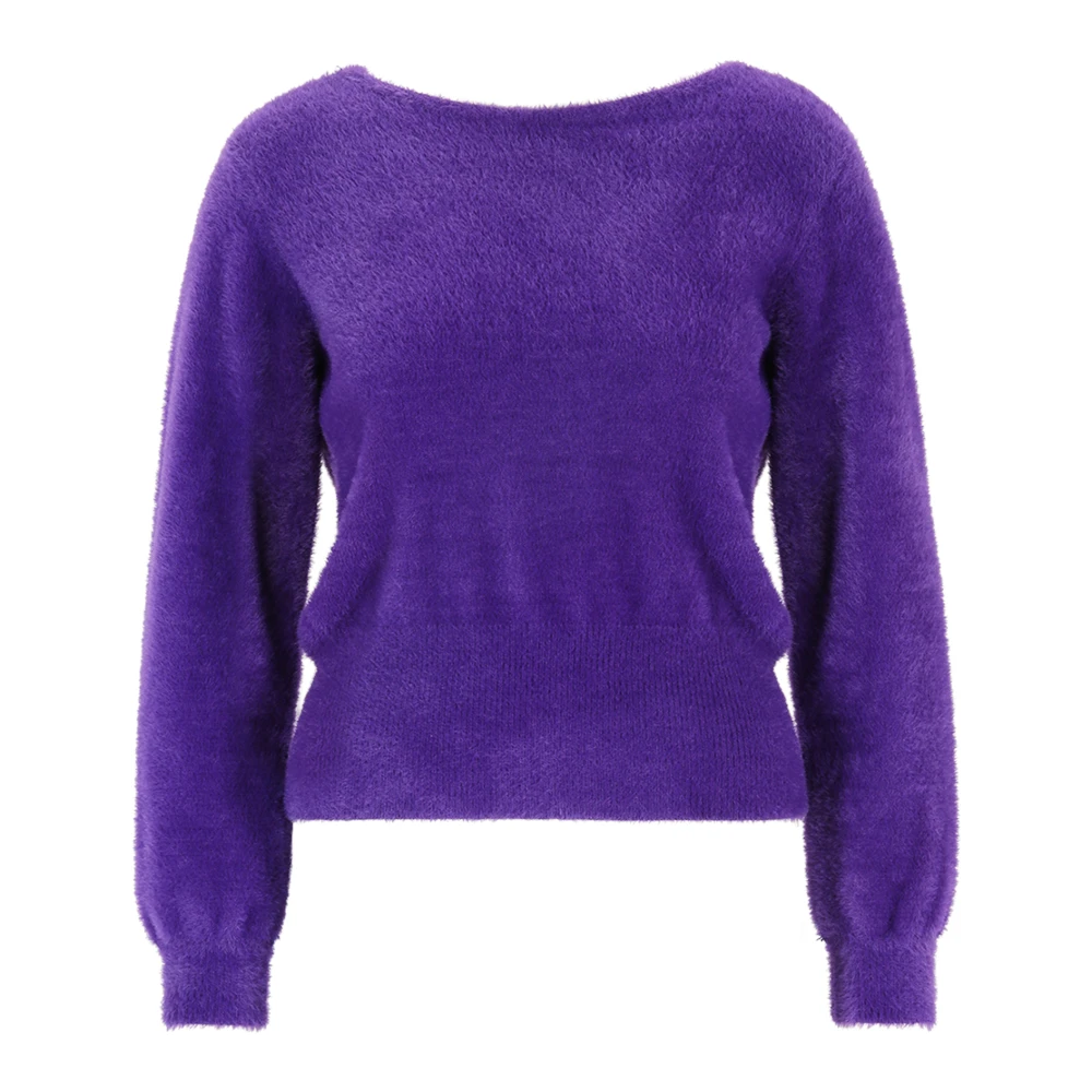 Vera Mont Klassieke V-hals Gebreide Trui Purple Dames