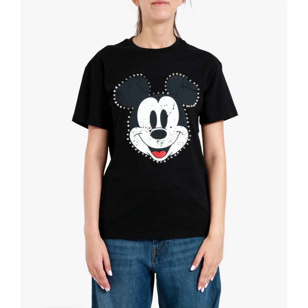 Aniye By Mickey Crew-Neck T-shirt met studs Black Dames