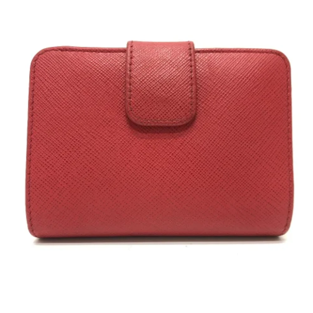 Prada Vintage Pre-owned Leather wallets Red Dames
