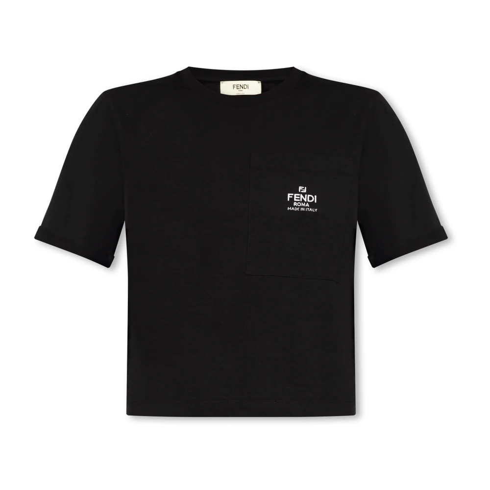 Fendi T-shirt met logo Black Dames