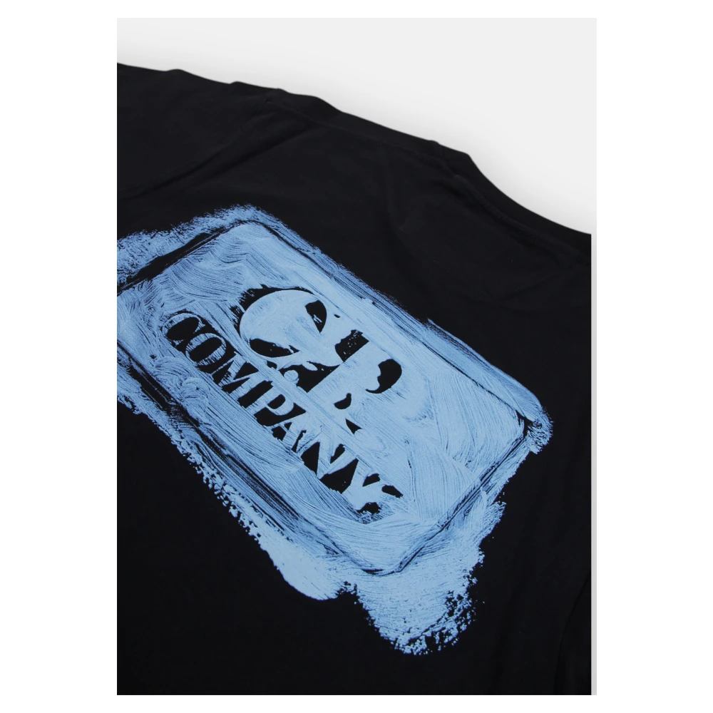 C.P. Company Minimalistische Navy Blue T-Shirt Brush Blue Heren
