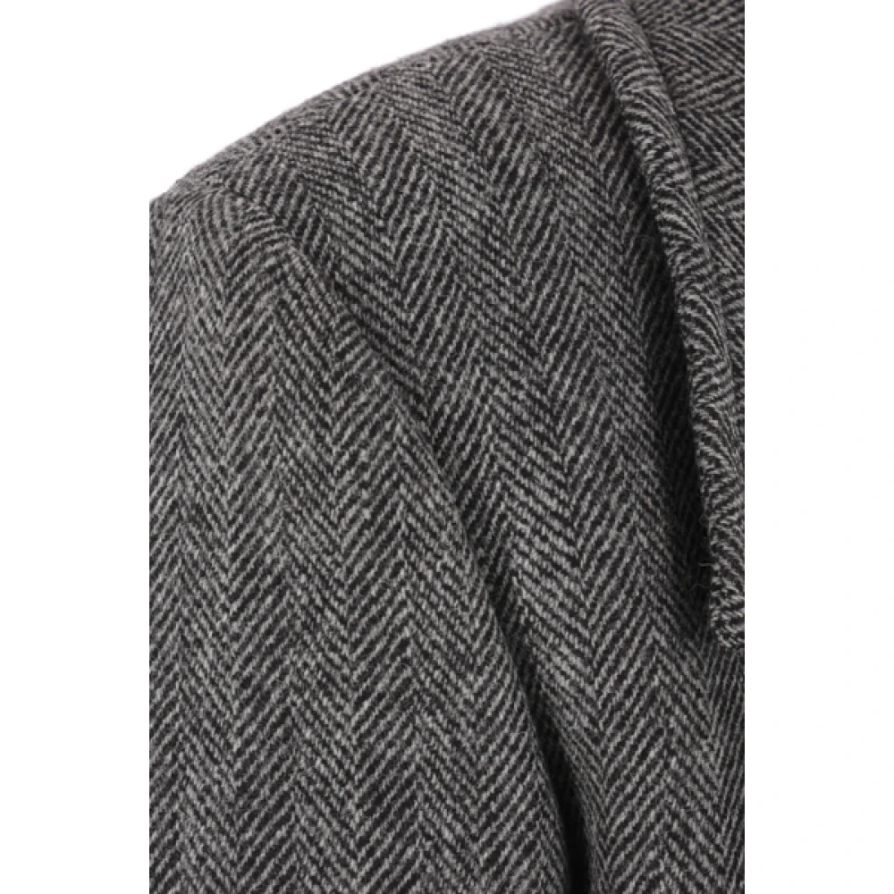 Bottega Veneta Dubbelbreasted wollen pied-de-poule jas Gray Heren