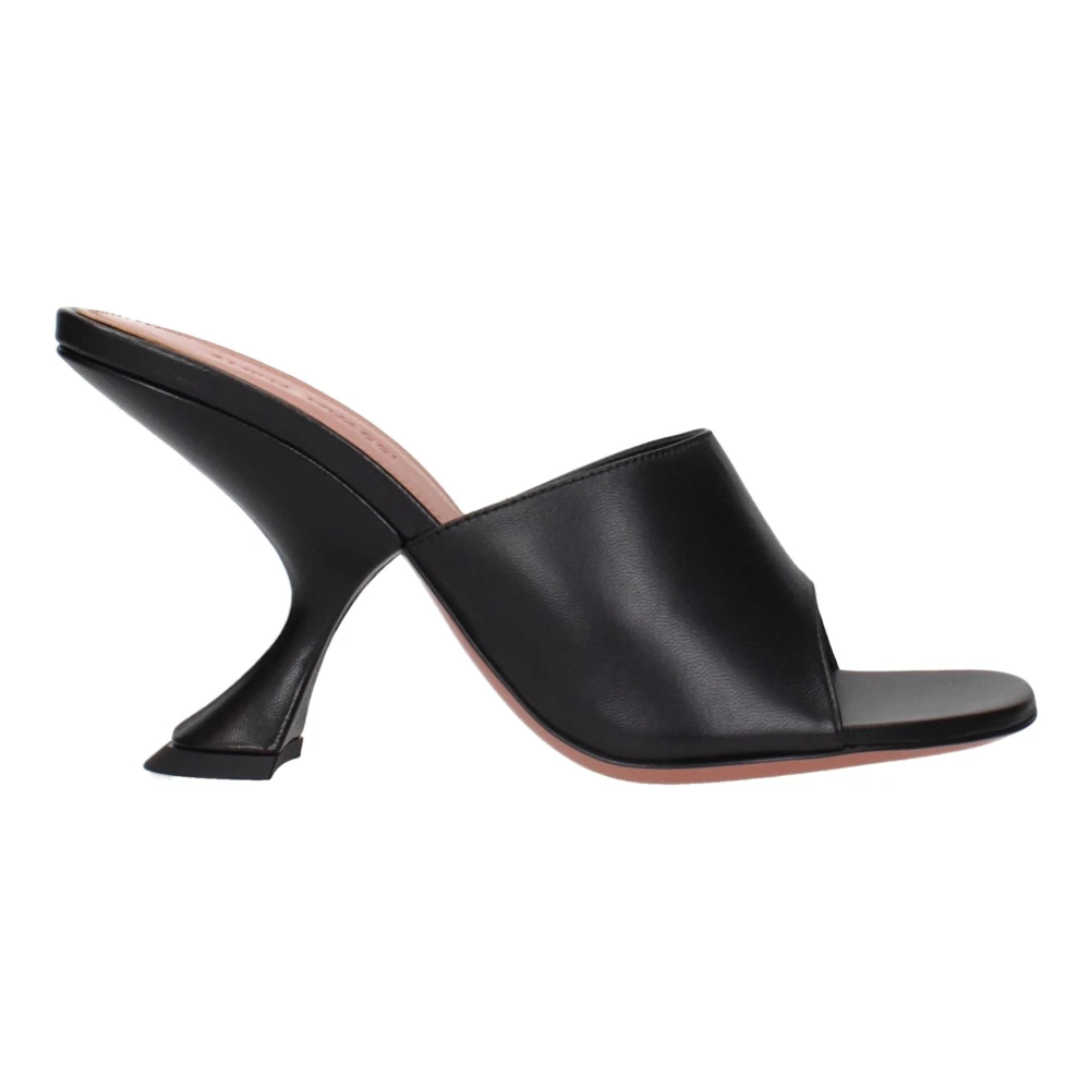 Amina Muaddi Femme Noir Chaussures, Taille: 37 Eu Sandales À Talons Aiguilles En Cuir