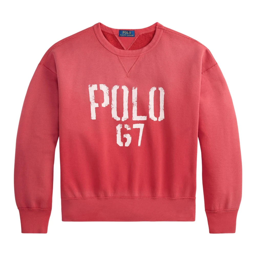 Ralph Lauren Men's Red Sweatshirt With Print - Sweatshirts - L - Sweatshirts & Hoodies