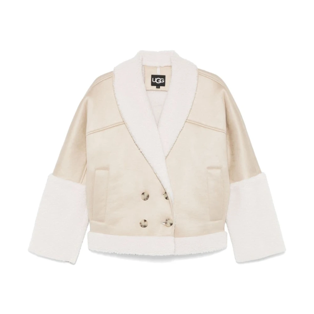 Ugg Beige Cropped Sherpa Jas Beige Dames