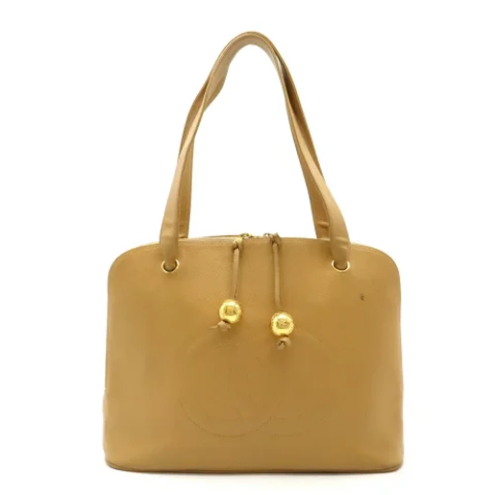 Chanel Vintage Pre-owned Leather chanel-bags Beige Dames