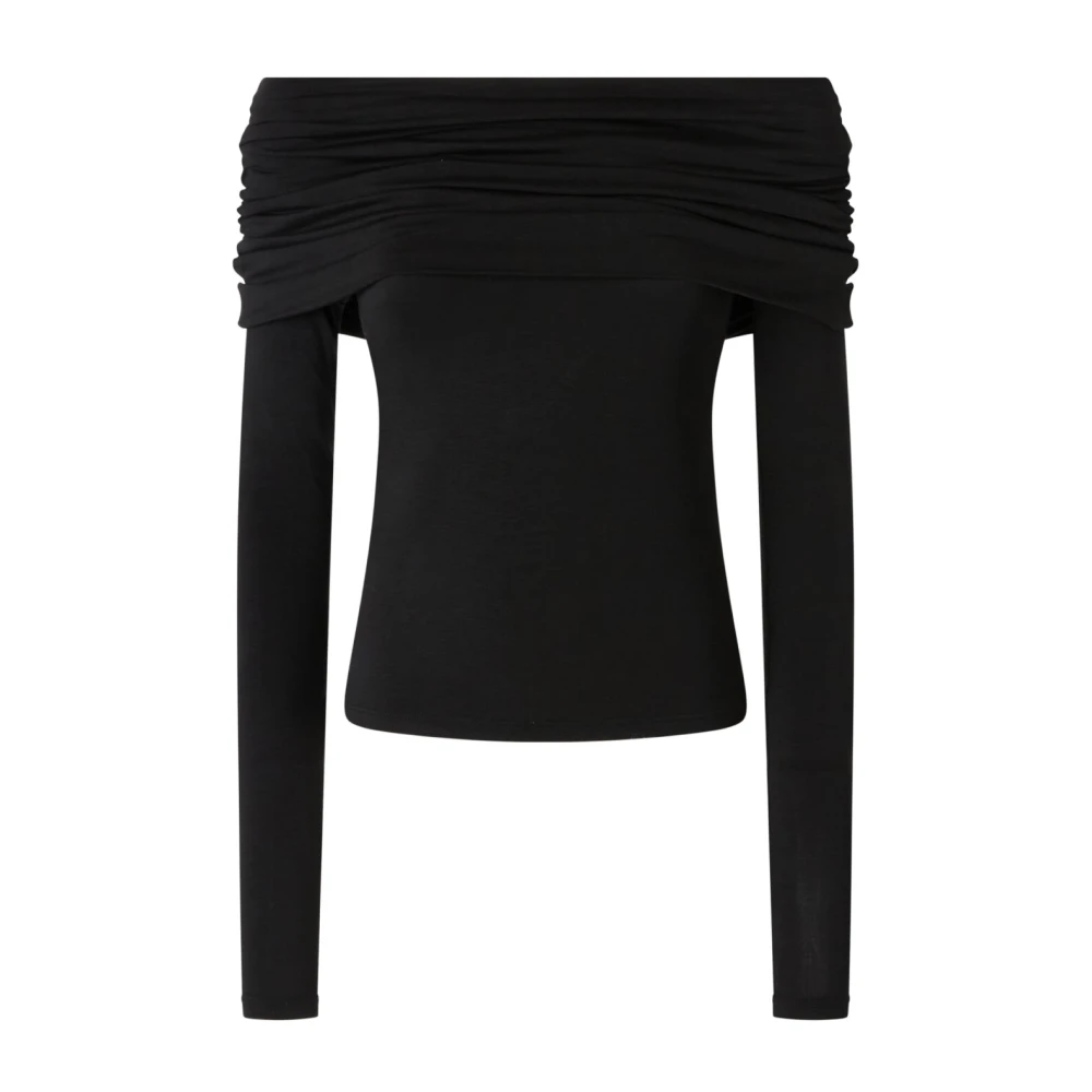 Pinko Jersey top met off-shoulder design Black Dames