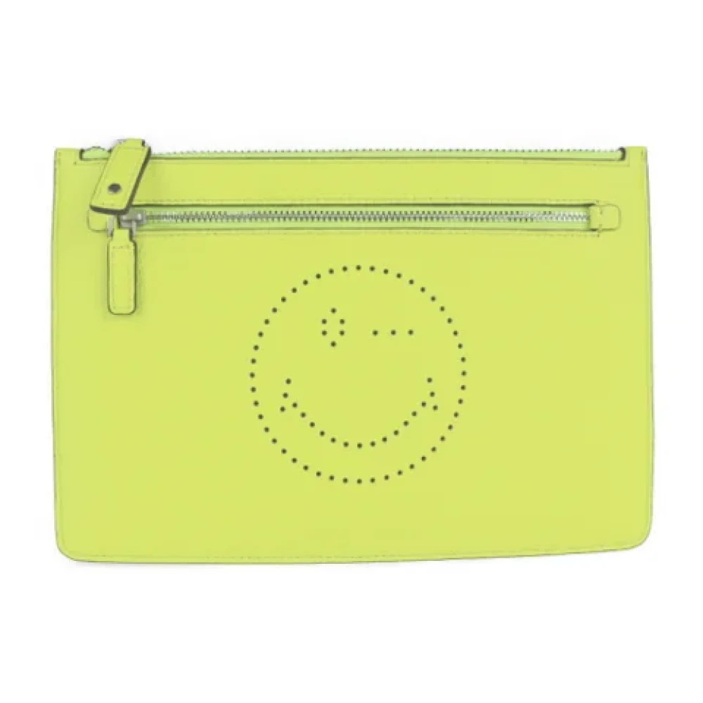 Anya Hindmarch Pre-owned Leather clutches Yellow Dames
