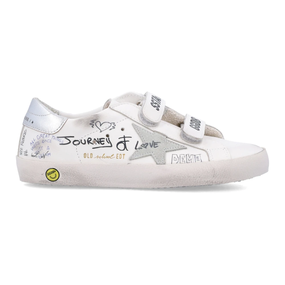 Golden Goose Tryckt Läder Låg Topp Sneakers White, Pojke