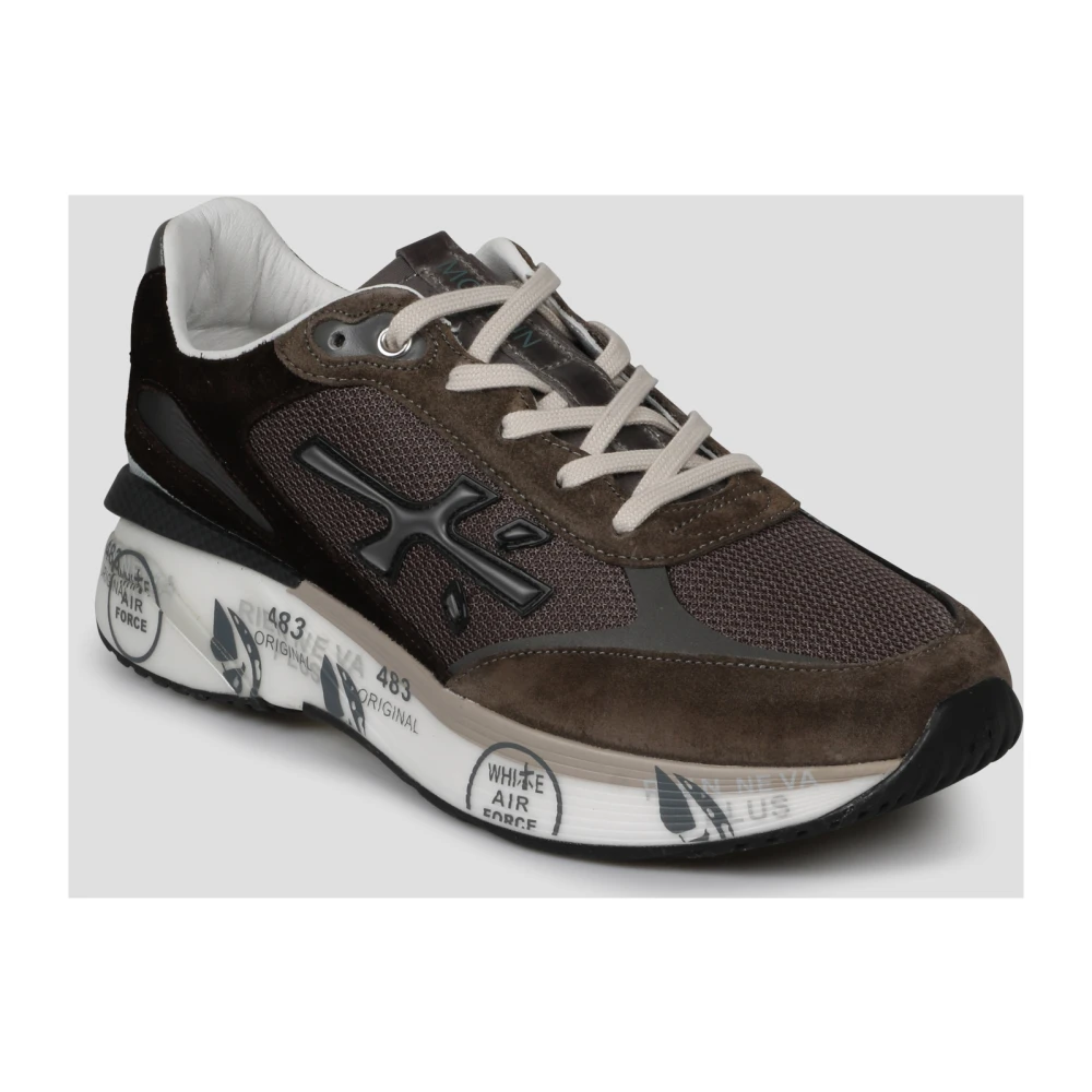 Premiata Mesh en Suede Sneakers Brown Heren