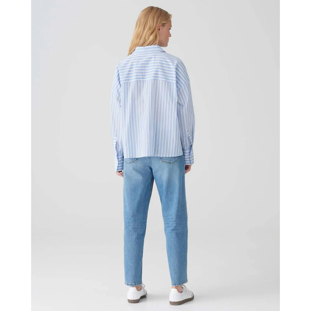 Opus Blouse met lange mouwen en Fokia Blue Dames