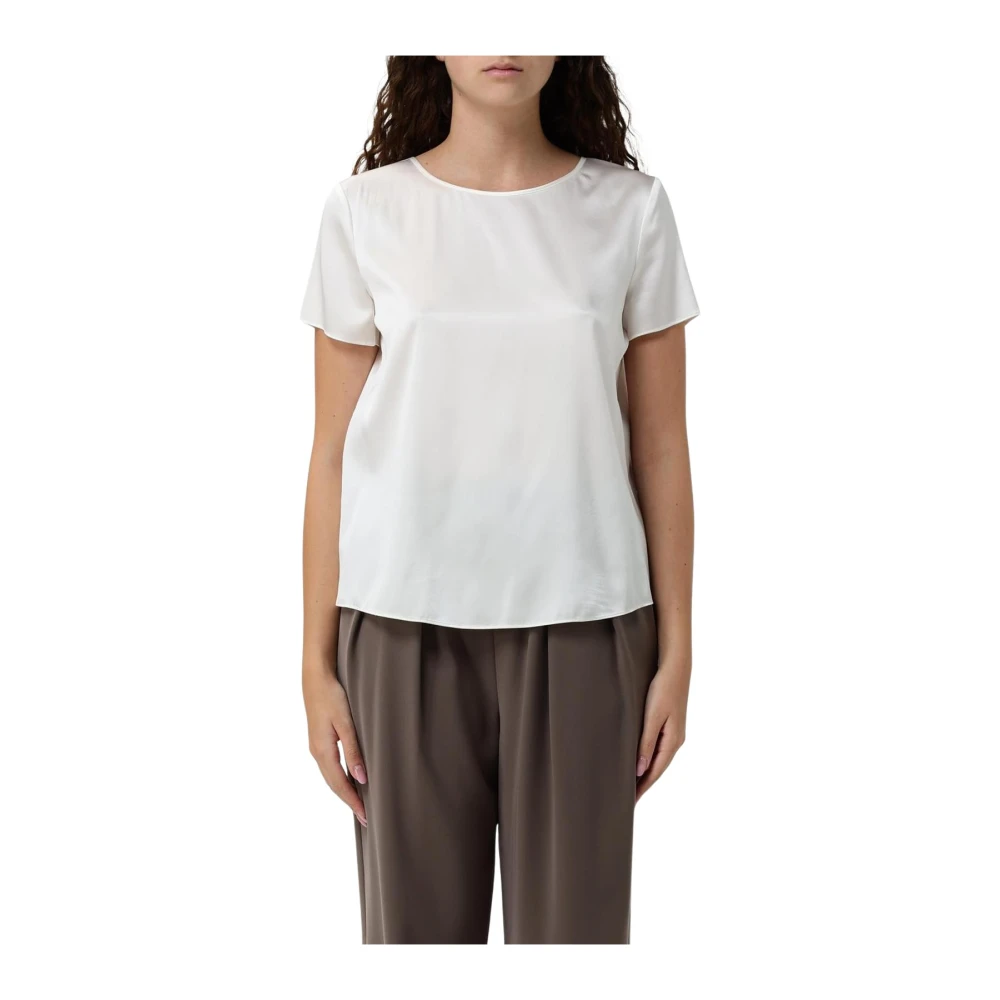 Emporio Armani Vrouw Wit Essential Top Met Korte Mouwen