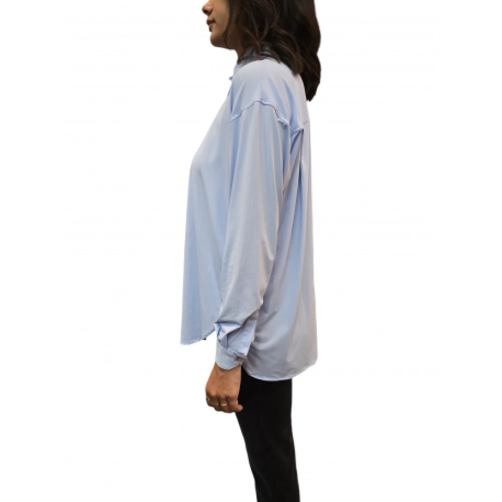RRD Hemelsblauwe Oxford Blouse met Transparant Design Blue Dames