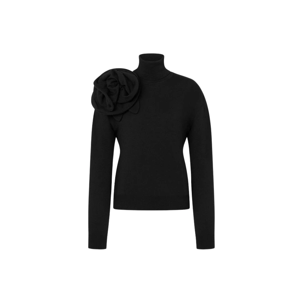 Moschino Women's Black Turtlenecks, L, Merino Wool Turtleneck Jumper
