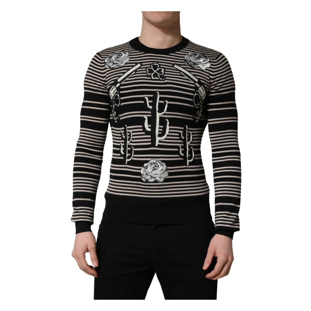 Dolce & Gabbana Men's Multicolor Crewneck Pullover - Cashmere Knitwear - S - Knitwear