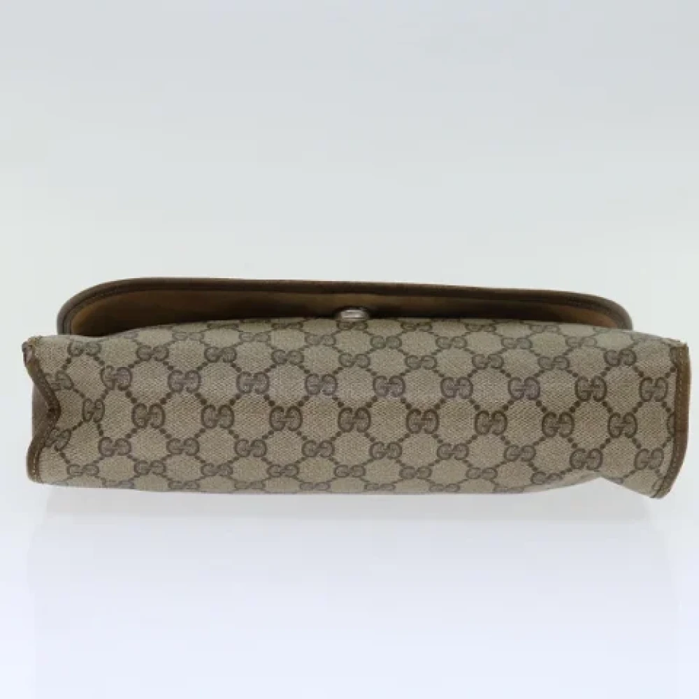 Gucci Vintage Pre-owned Leather clutches Beige Dames