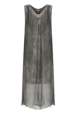 grijze-zijden-viscose-mouwloze-jurk