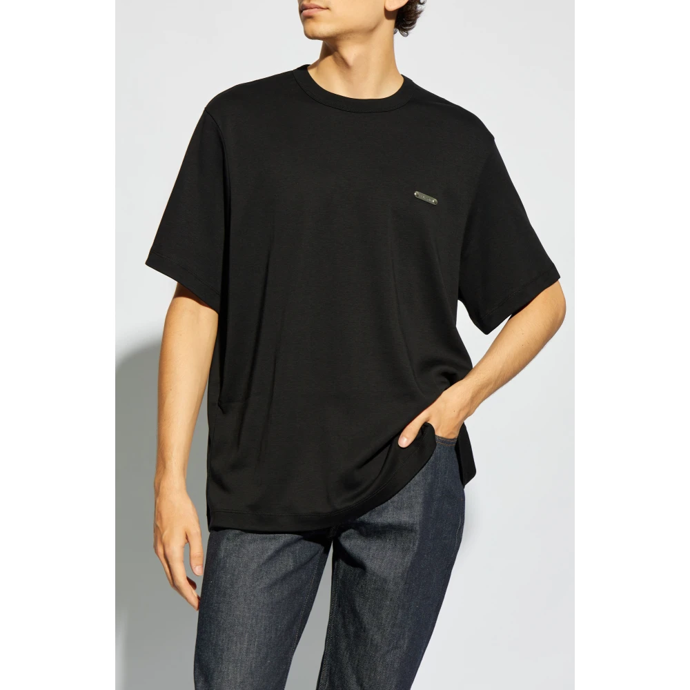 Helmut Lang T-shirt met logotoepassing Black Heren