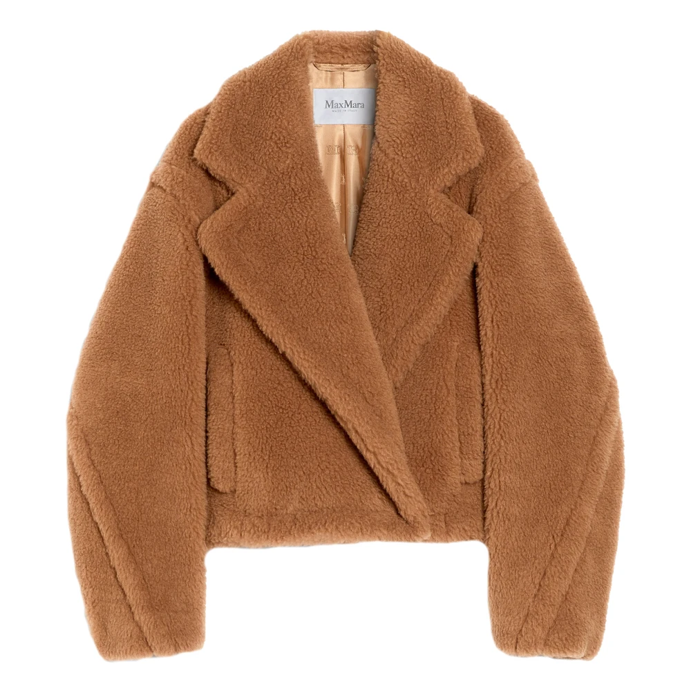 Max Mara Cropped Teddy Bear Icon Gardone Coat Brown Dames