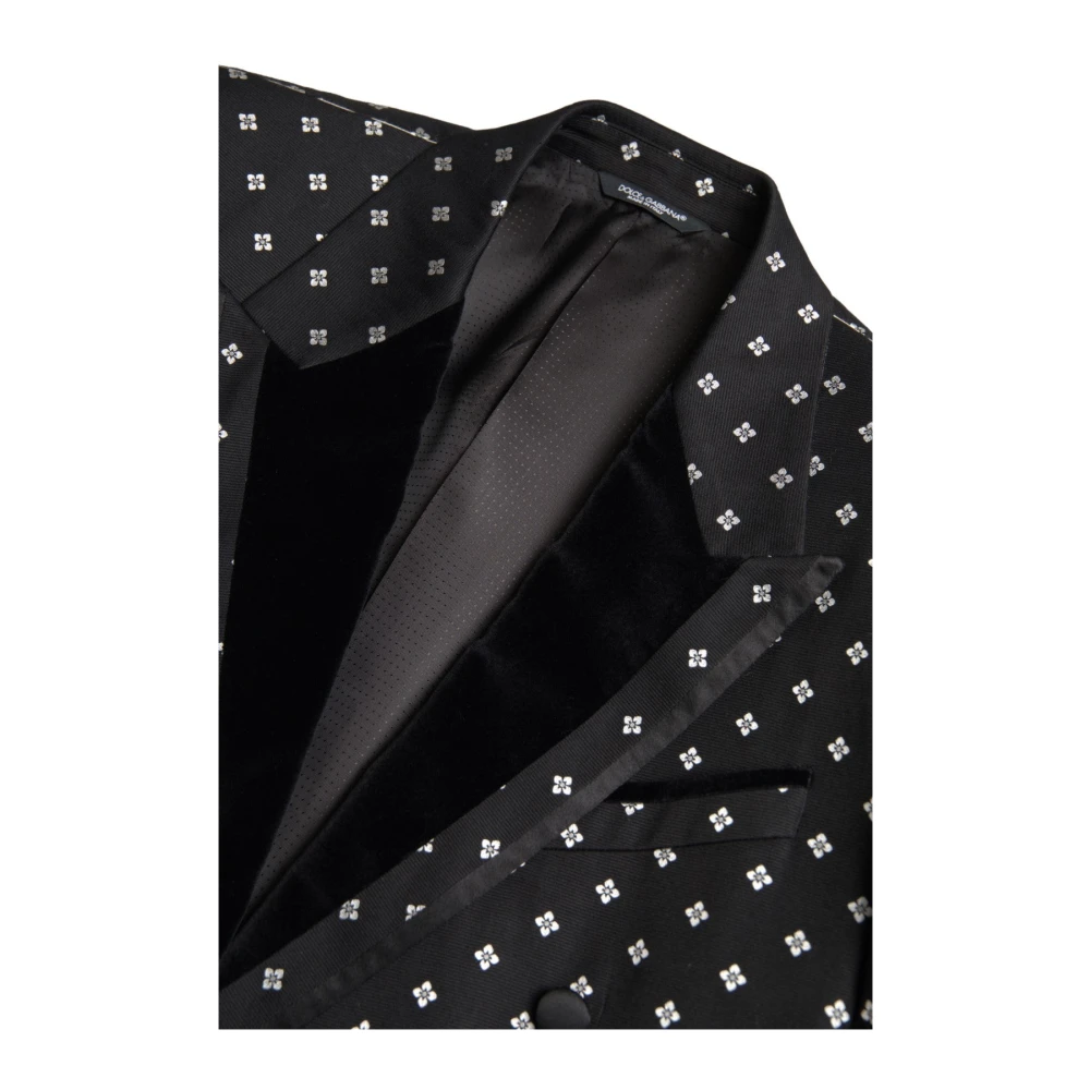 Dolce & Gabbana Geometrisch Patroon Slim Fit Blazer Black Heren