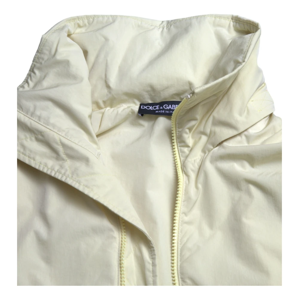Dolce & Gabbana Elegante Gele Windbreaker Jas Yellow Heren