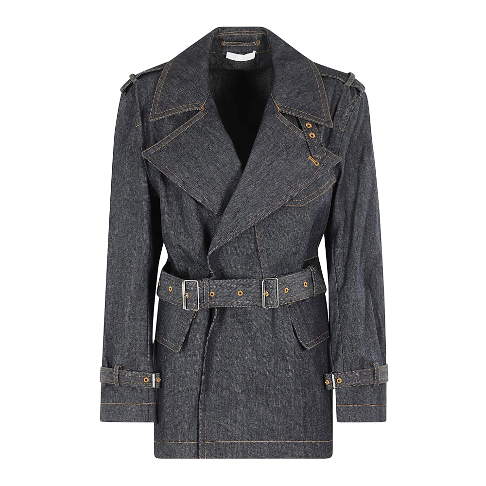 Helmut Lang Rider Trench Coat Blue Dames