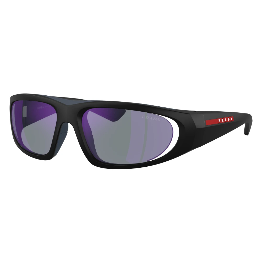 Prada Men's 0PS B03S Wrap Sunglasses - Black/Dark Blue - Image 3