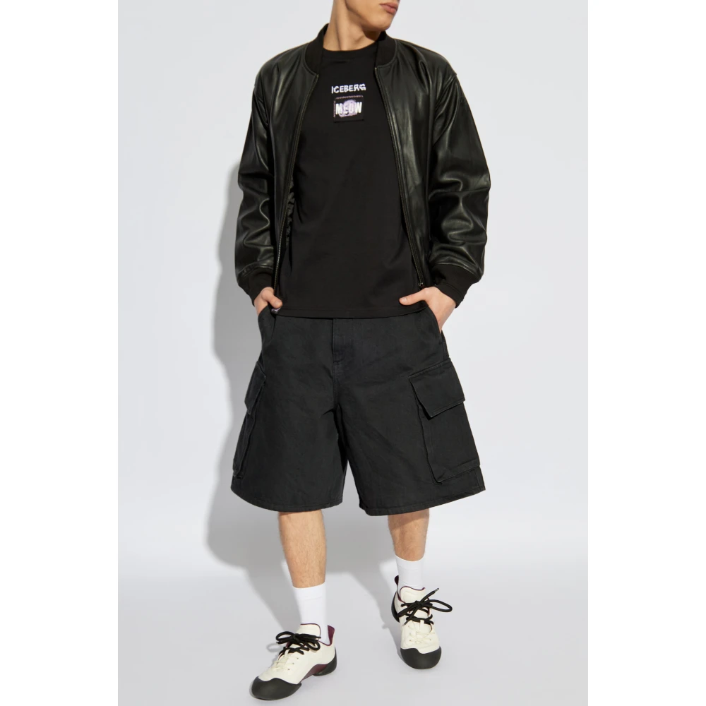 Iceberg T-shirt met patches Black Heren