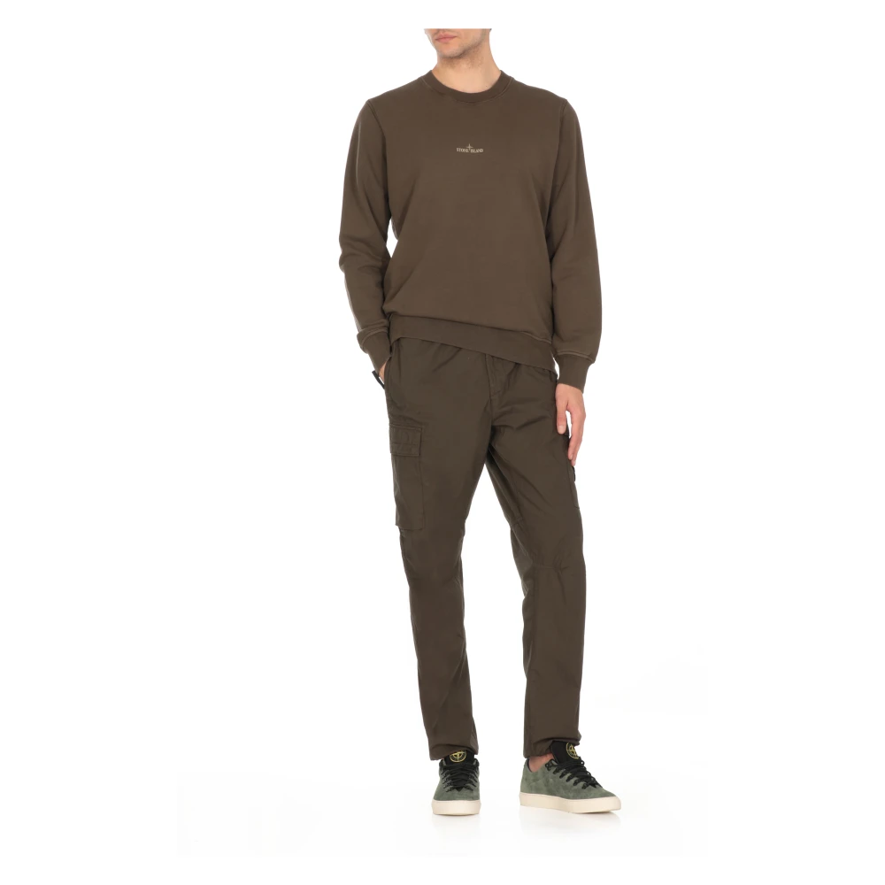 Stone Island Groene Katoenen Sweatshirt met Logoprint Green Heren