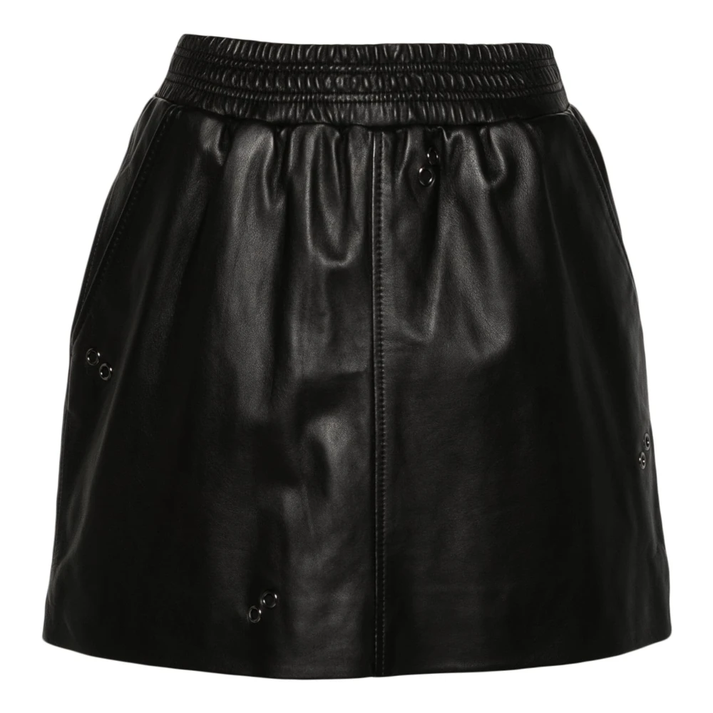 Arma Silkey Leren Mini Rok Black Dames