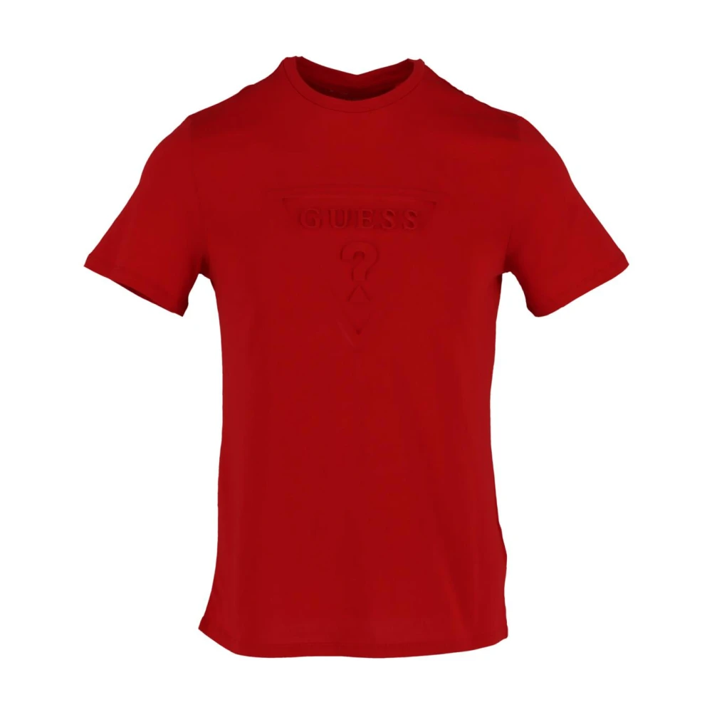 Guess Men's Red Cotton Short Sleeve T-Shirt