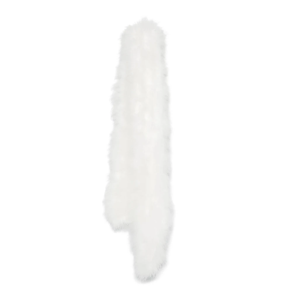 Yves Salomon Wit Logo Tag Wrap Sjaal White Dames