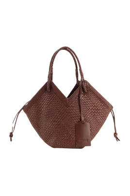Trinity Medium Woven-Leather Tote Bag