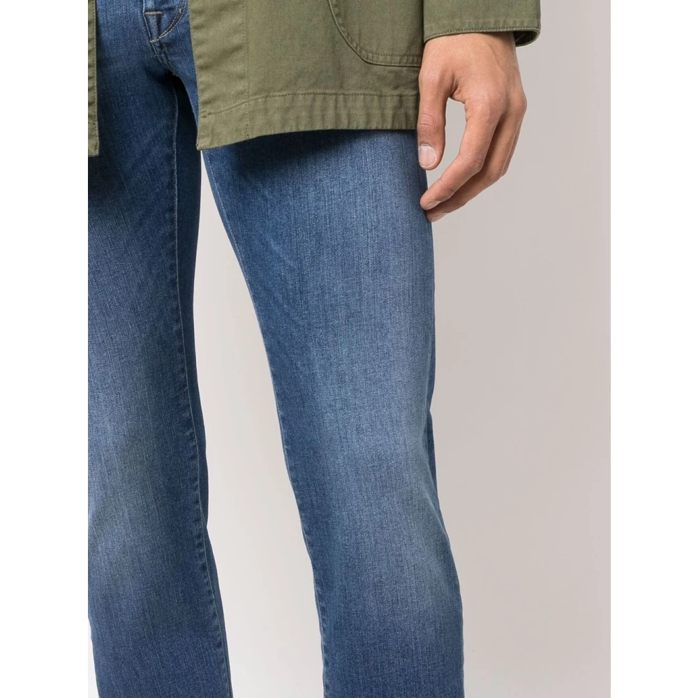 Incotex Denim Straight Gewassen Jeans Blue Heren