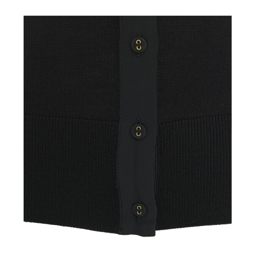 Blugirl Zwarte Gebreide Vest met Rozenapplicaties Black Dames