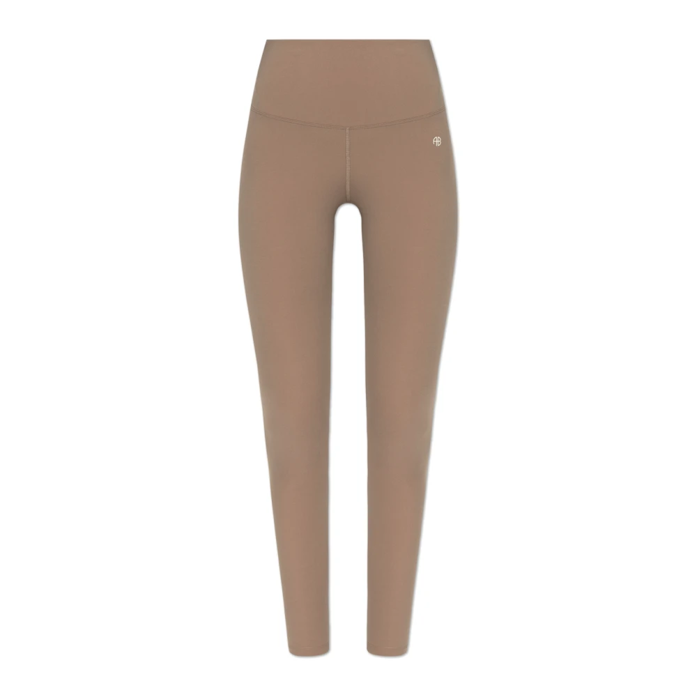 Anine Bing Leggings met logo Beige Dames