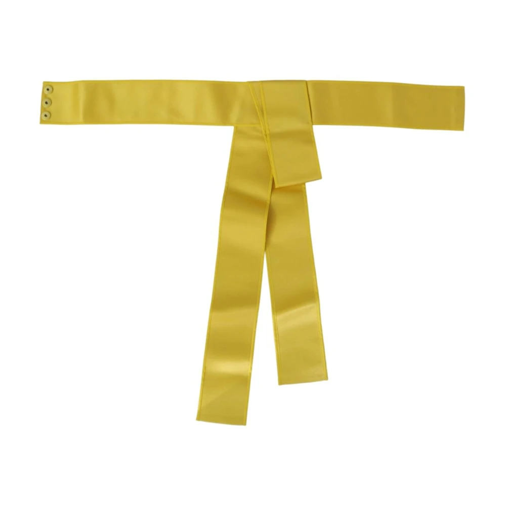 Dolce & Gabbana , Belts, Female, Yellow, M, Wide Snap Button Closure Silk Belt - Image 3
