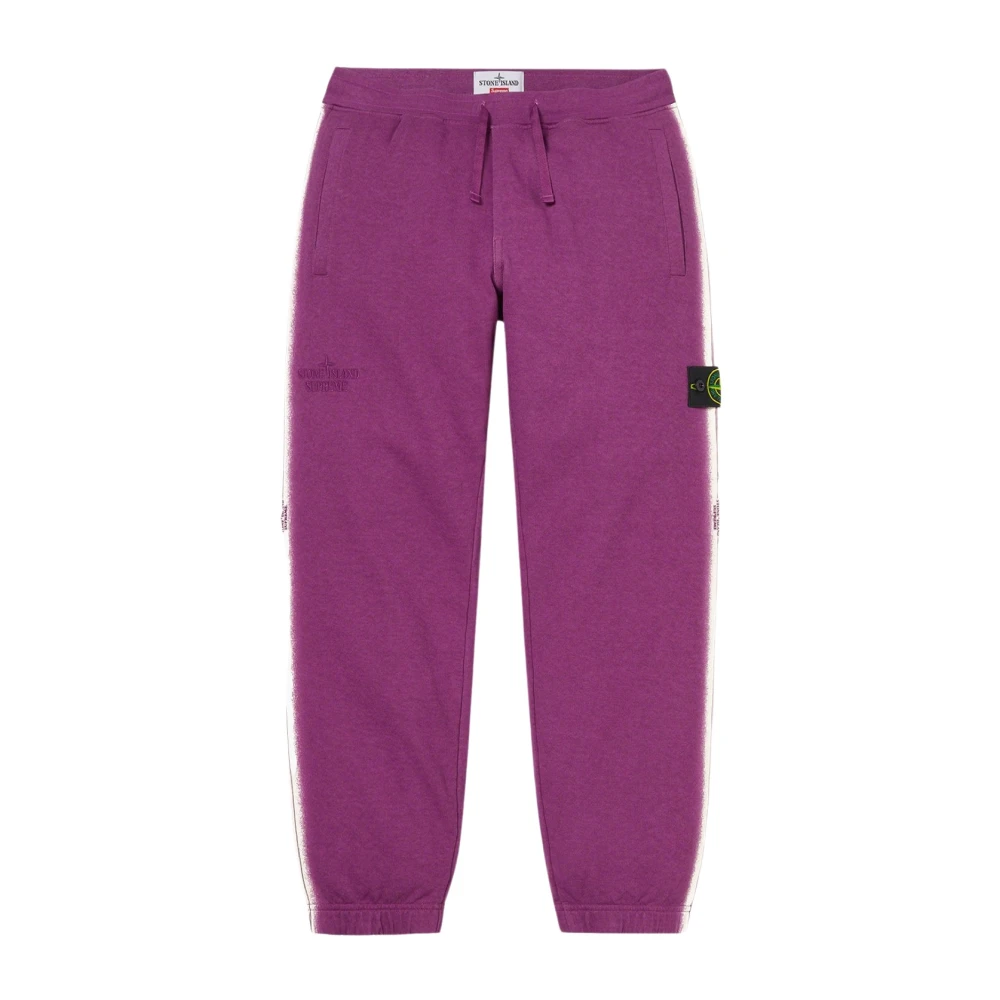 Stone Island Paarse Streep Sweatpant Beperkte Oplage Purple Heren