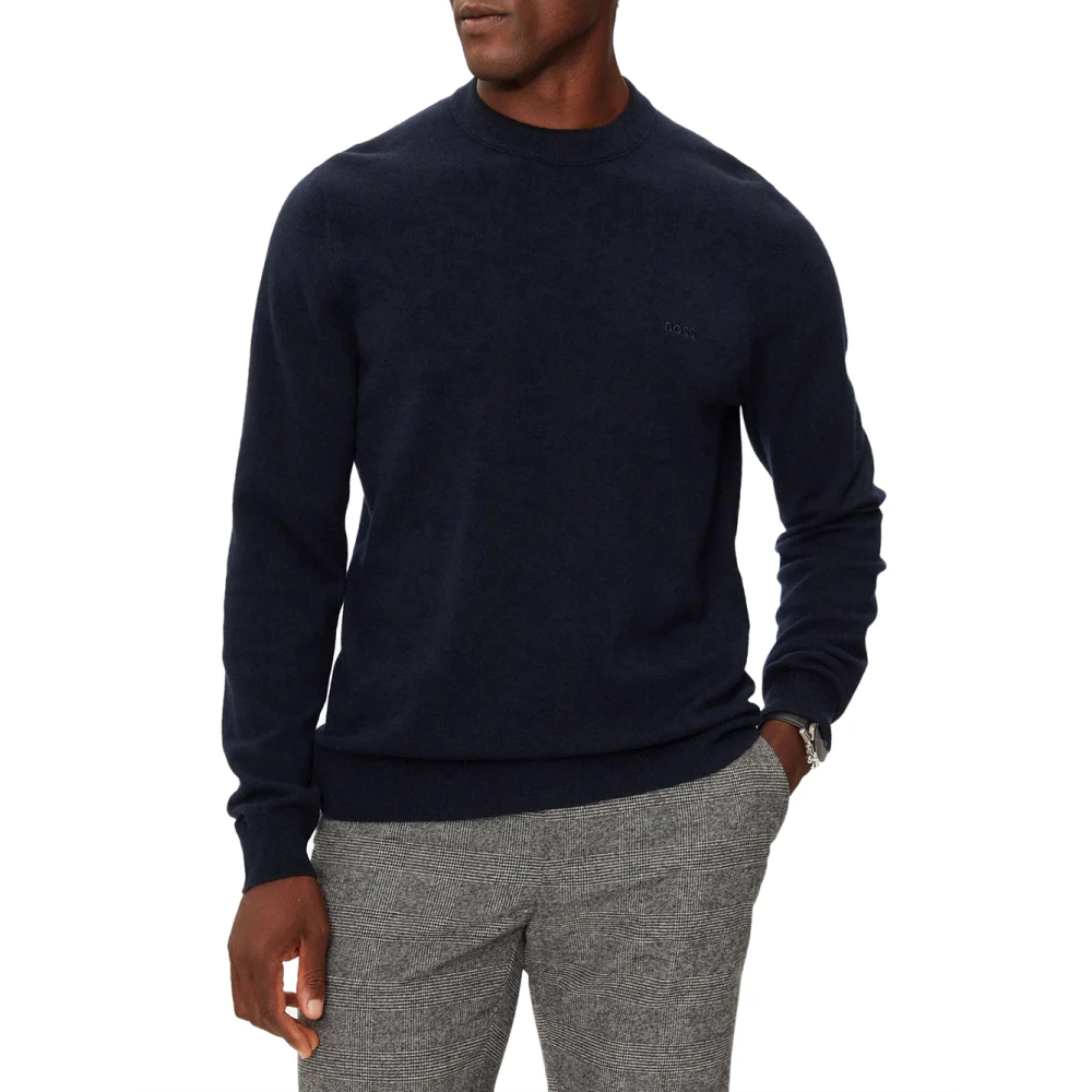 Hugo Boss Donkerblauwe Sweater Regular Fit Blue Heren