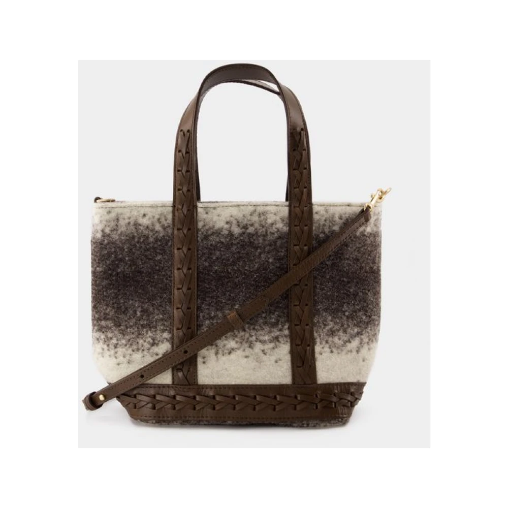 Vanessa Bruno Bruine Wol Shopper Tas met Glitterende Handvatten Brown Dames