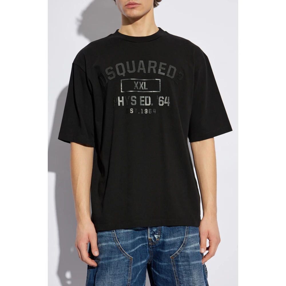 Dsquared2 T-shirt met logo Black Heren