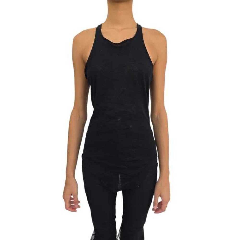 Rick Owens Women's Black Sleeveless Tops, M, Basic Tank