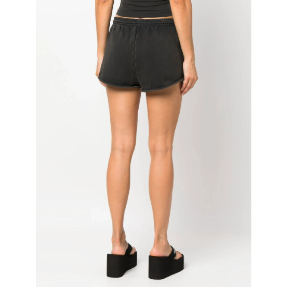 Entire Studios Zwarte Gewassen Micro Shorts Black Dames