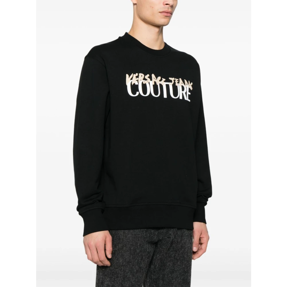 Versace Jeans Couture Zwarte Crew Neck Sweater Black Heren