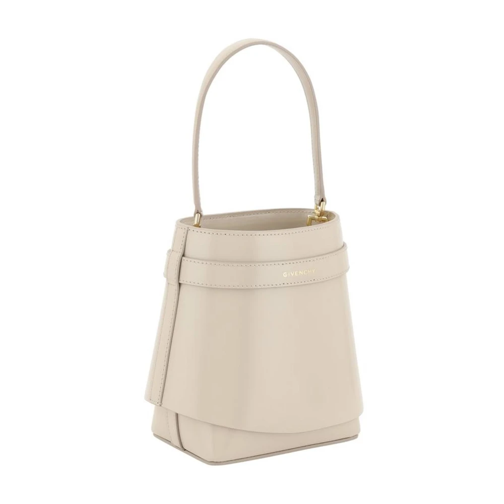 Givenchy Gouden Afwerking Leren Bucket Tas met Haaienvergrendeling Beige Dames