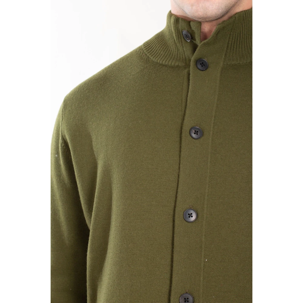MC2 Saint Barth Lichte Merino Cardigan Green Heren