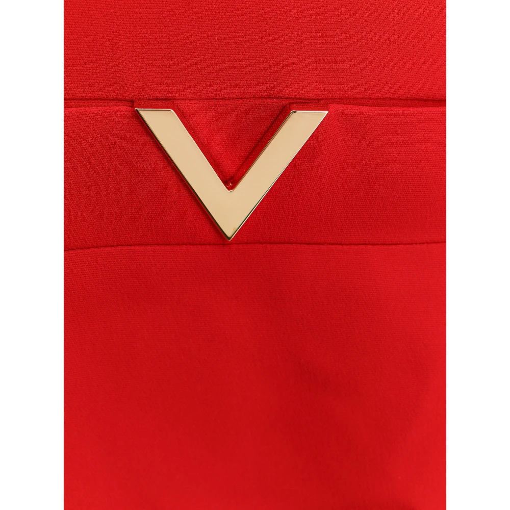 Valentino Rode Zijden V-Hals Shirt Aw24 Red Dames