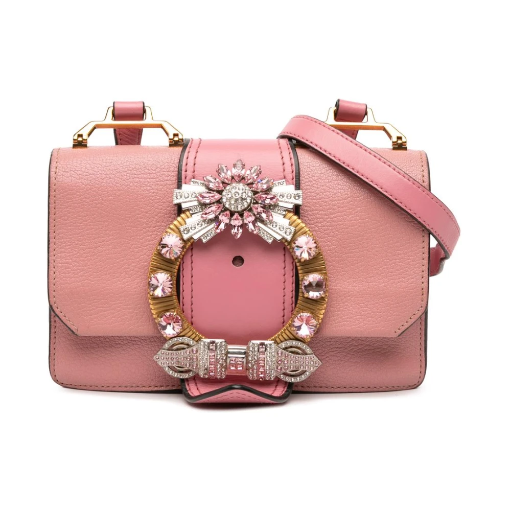 Miu Miu Pre-Owned Women's Pink Pre-Owned Embellished Shoulder Bag